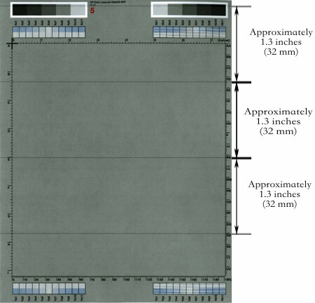 Horizontal lines repeating every 3.0 inches (76 mm)