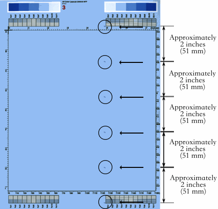 Spots repeating every 2.0 inches (51 mm)