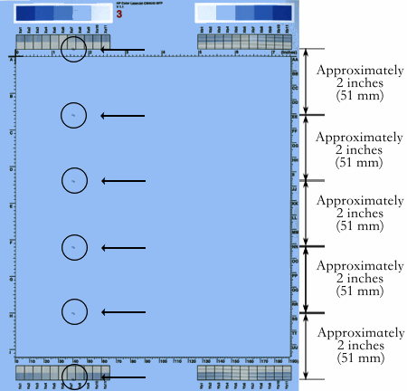 Spots repeating every 2.0 inches (51 mm)