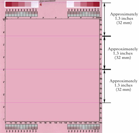 Horizontal lines repeating every 3.0 inches (76 mm)