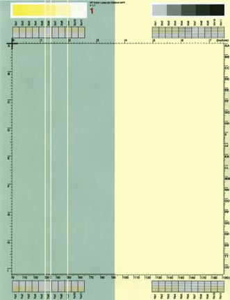 White vertical line(s) or band(s)