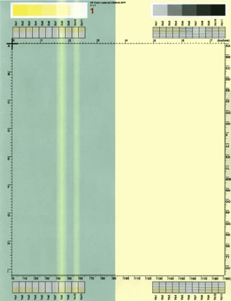 White vertical line(s) or band(s)