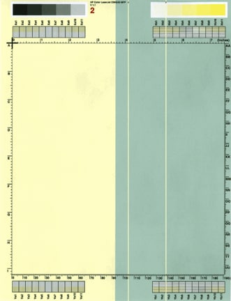 White vertical line(s) or band(s)