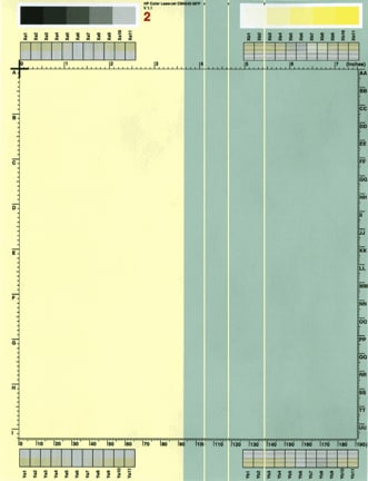 White vertical line(s) or band(s)