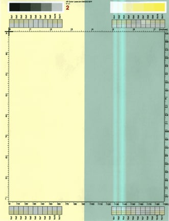 White vertical line(s) or band(s)