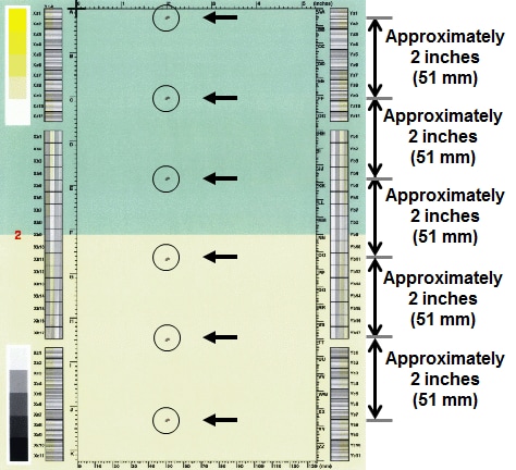 Spots repeating every 2.0 inches (51 mm)