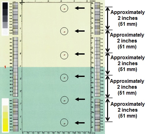 Spots repeating every 2.0 inches (51 mm)