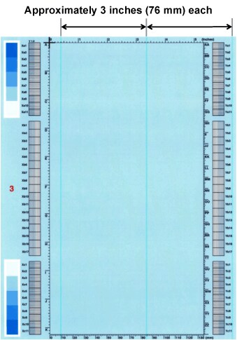 Vertical lines repeating every 3.0 inches (76 mm)