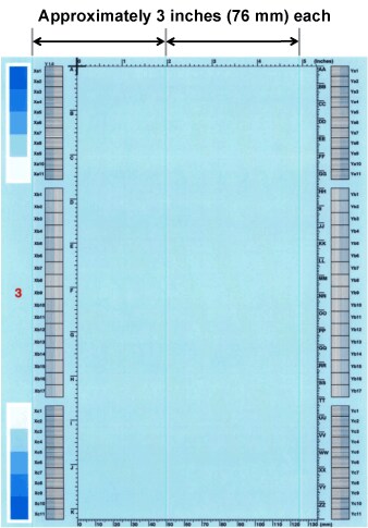 Vertical lines repeating every 3.0 inches (76 mm)