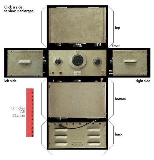 Model 200A audio oscillator - six views.