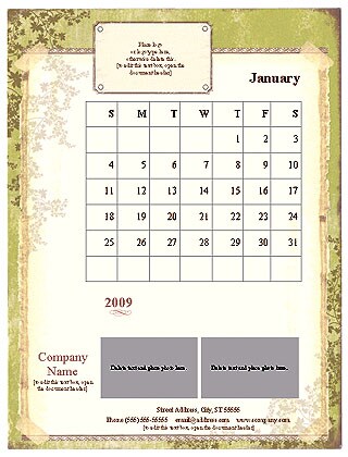 Monthly calendar