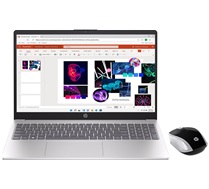 Ordinateur portable HP 15-fd1004ca avec 12 mois de Microsoft 365 Personal et une souris sans fil bimode