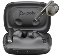 Écouteurs noirs Poly Voyager Free 60 UC + adaptateur USB-C BT700 + étui de charge de base