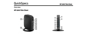 Caractéristiques en un coup d’œil du client léger HP t640