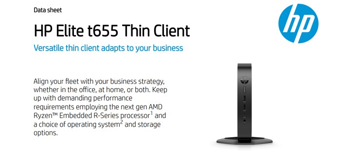 HP Elite t655 Thin Client Datasheet