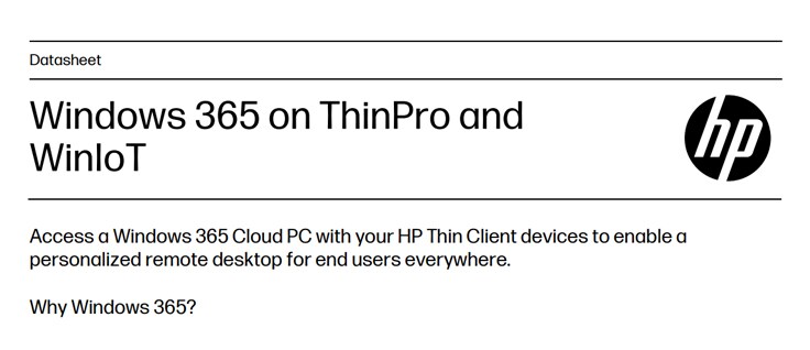 Windows 365 on ThinPro and WinIoT Datasheet