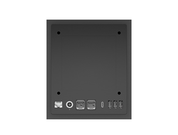 HP Engage One Pro’s VESA hub showing ports