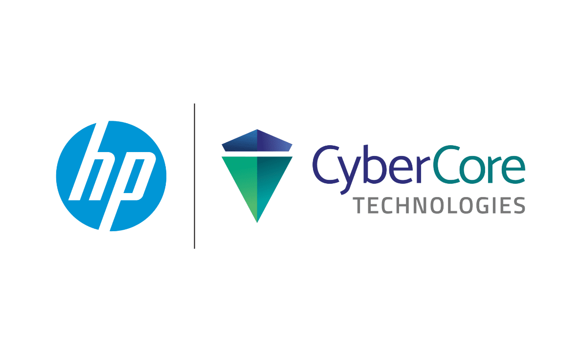 HP and CyberCore Technologies logos