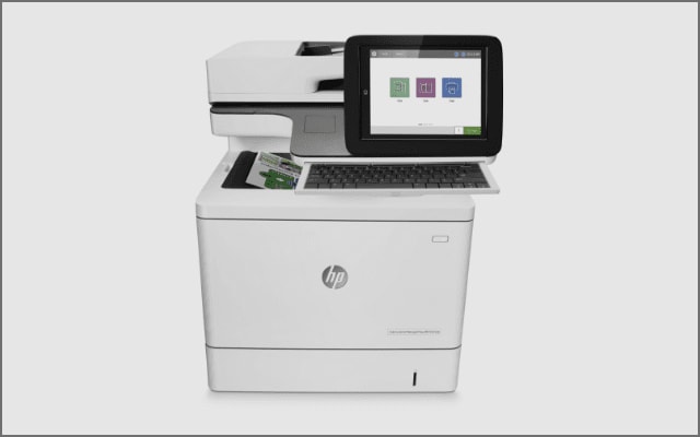 An HP printer with touch screen