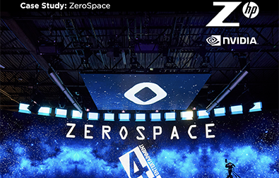 zerospace stage in background color blue