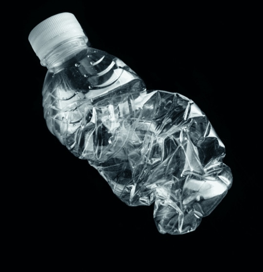 Crushed plastic bottle