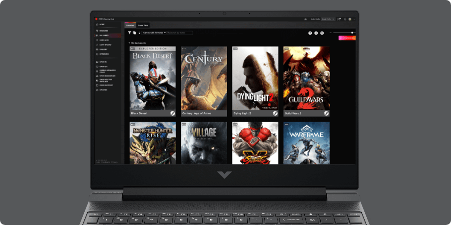 OMEN Gaming Hub UI screen