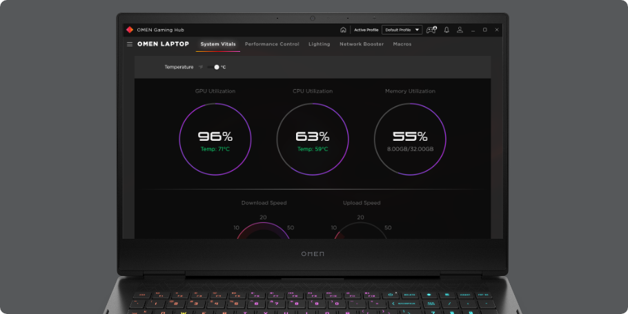 OMEN Gaming Hub UI screen