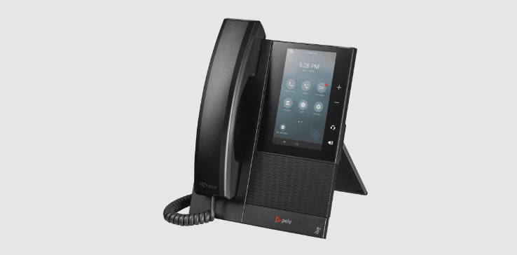 Poly CCX 500-bureautelefoon met touchscreen en handset