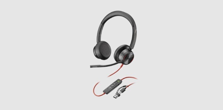 Auriculares alámbricos USB Poly Blackwire 8225