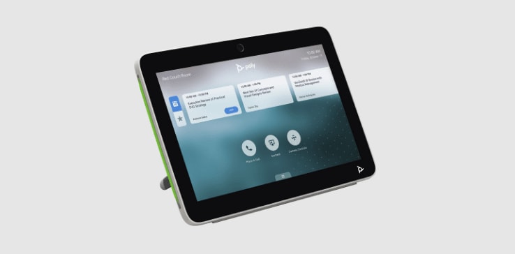 Poly TC10 TWO-IN-ONE TOUCH PANEL FOR ROOM SCHEDULING AND MEETING CONTROL