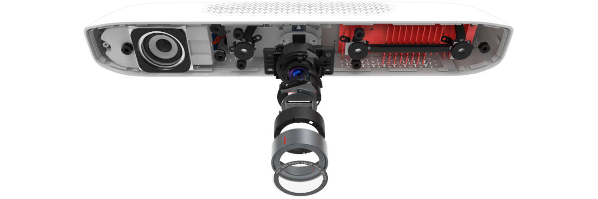 Poly Studio P15 webcam, left facing with mount​