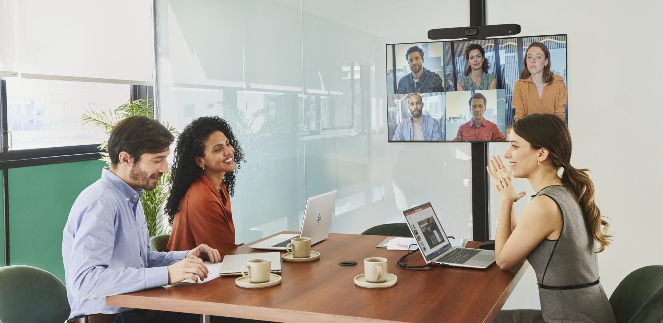 Group of people in a video conference