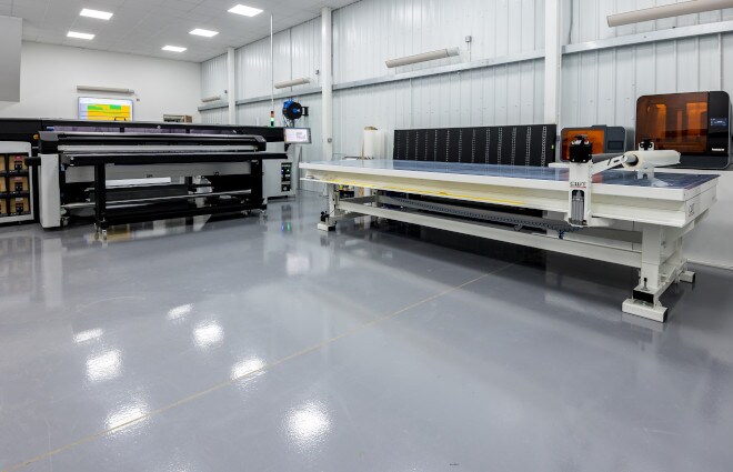 B_RD production area with printing equipment