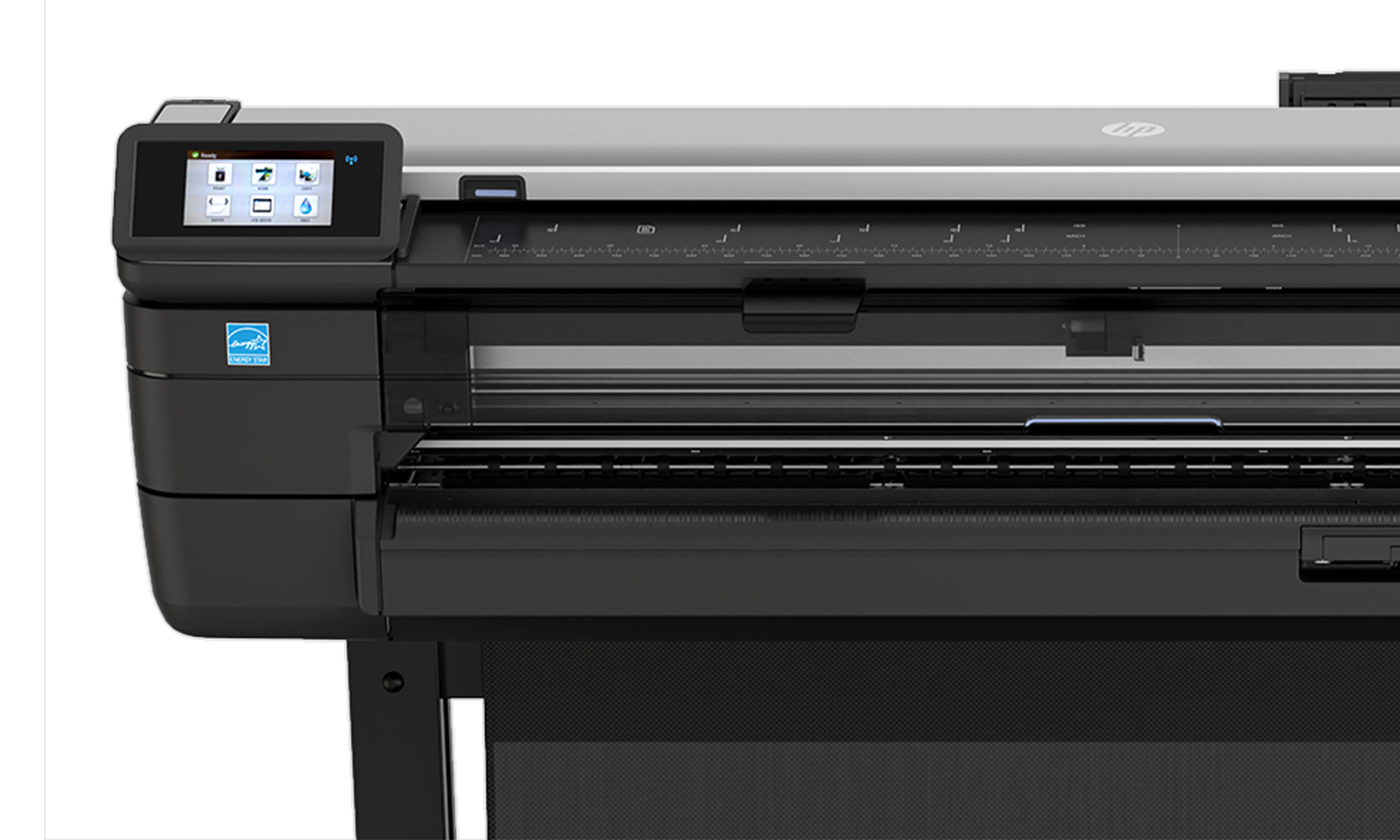 Close-up of the HP DesignJet T830 plotter