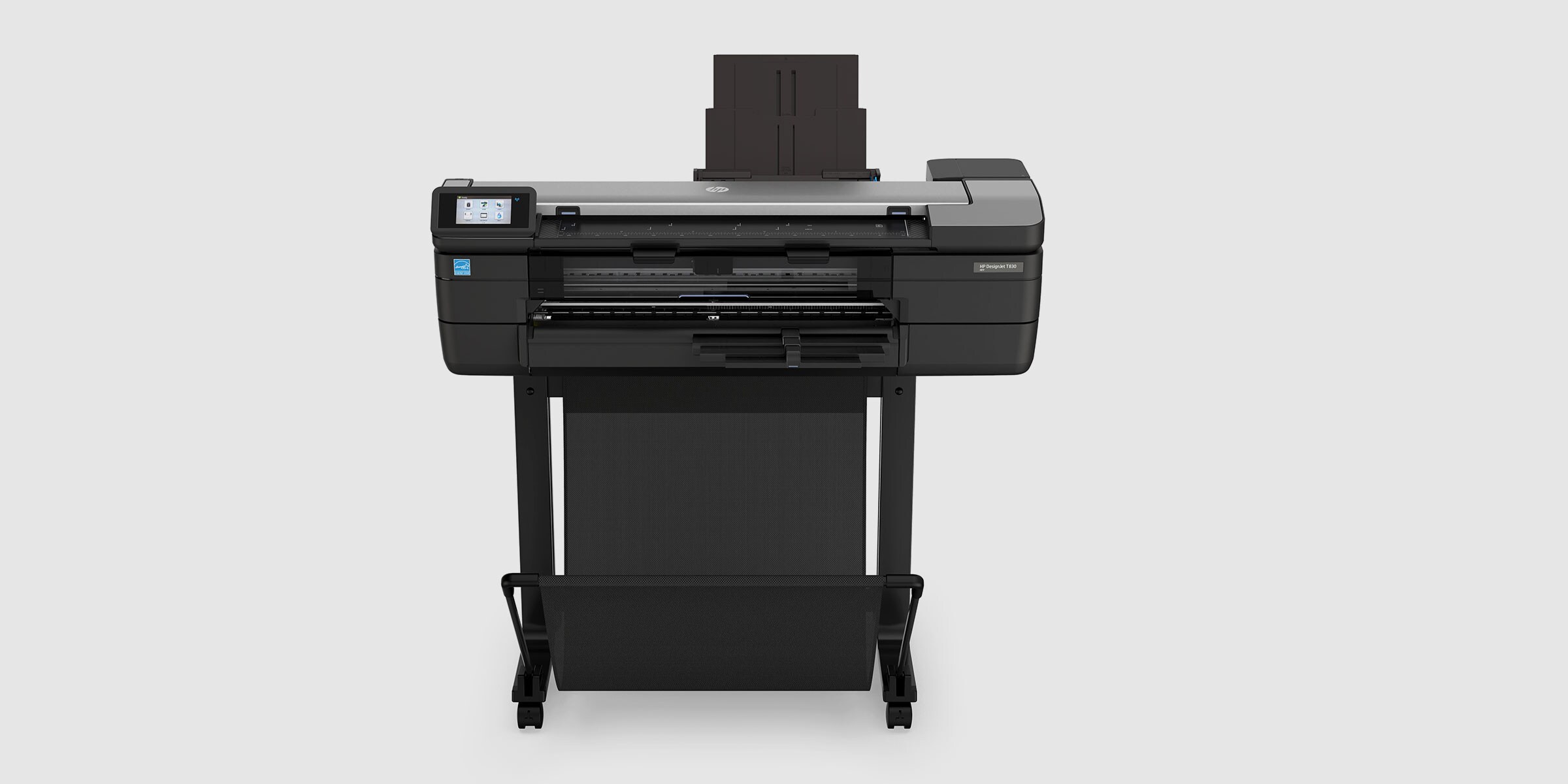 Vista frontal del plotter multifuncional HP DesignJet T830