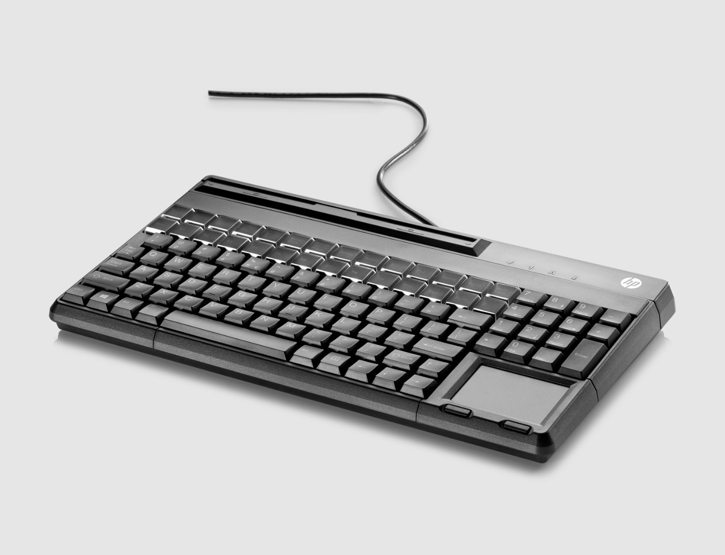 An HP POS keyboard with MSR