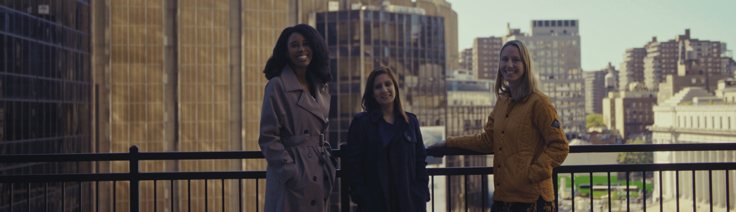 Ladies by a skyscraper