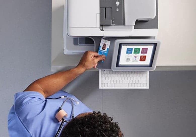 HP JetAdvantage Secure Print in use in a healthcare facility