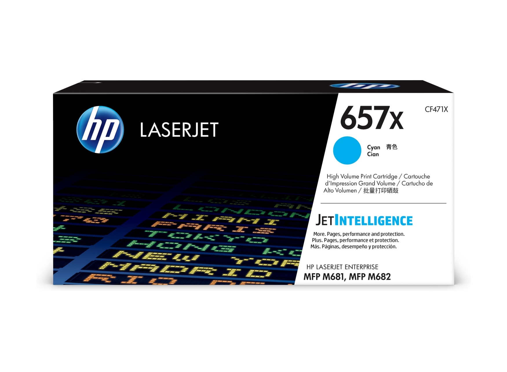 HP 657X Cyan Original LaserJet Tonerkartusche mit hoher Reichweite