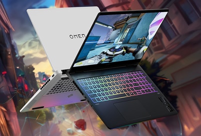 Image of two gaming laptop back to back