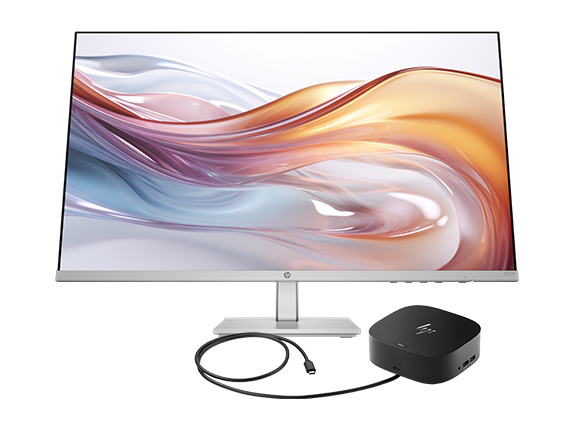 HP Series 5 27 inch FHD Height Adjust Monitor - 527sh + HP USB-C G5 Dock Bundle