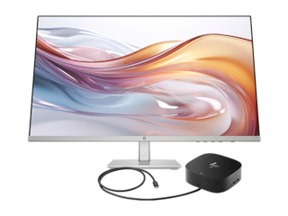 HP Series 5 27 inch FHD Height Adjust Monitor - 527sh + HP USB-C G5 Dock Bundle