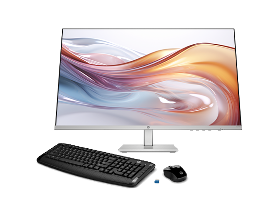 , HP Series 5 27 inch FHD Height Adjust Monitor + HP Wireless Keyboard + Mouse Bundle