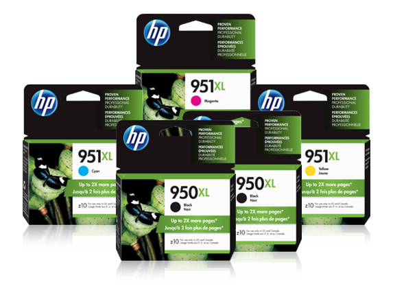 HP 950XL/951XL High Black and High Yield Color Cartridge Bundle (950XL_Black_951XL_Color_Kit)
