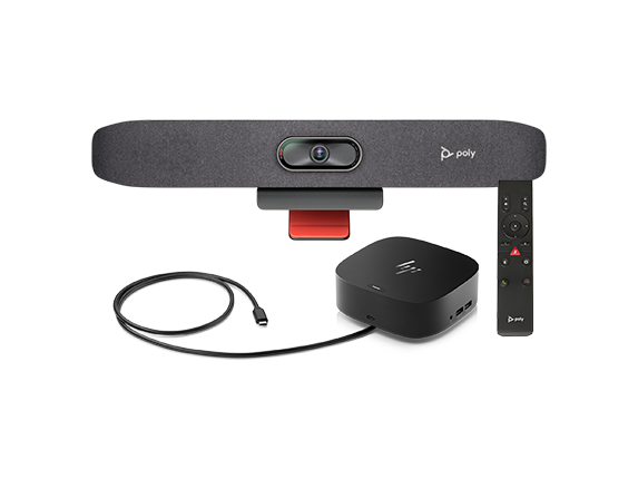 Poly Studio R30 Video Bar, HP USB-C Dock G5 for business + Poly Studio R30 Studio Bluetooth Remote Control