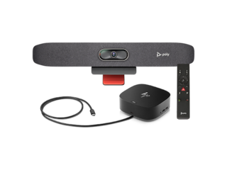 Poly Studio R30 Video Bar, HP USB-C Dock G5 for business + Poly Studio R30 Studio Bluetooth Remote Control