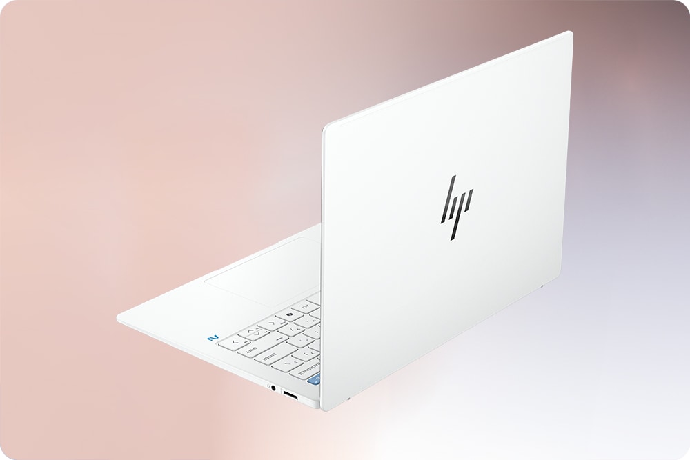 HP OmniBook 14 inch ceramic white, back view