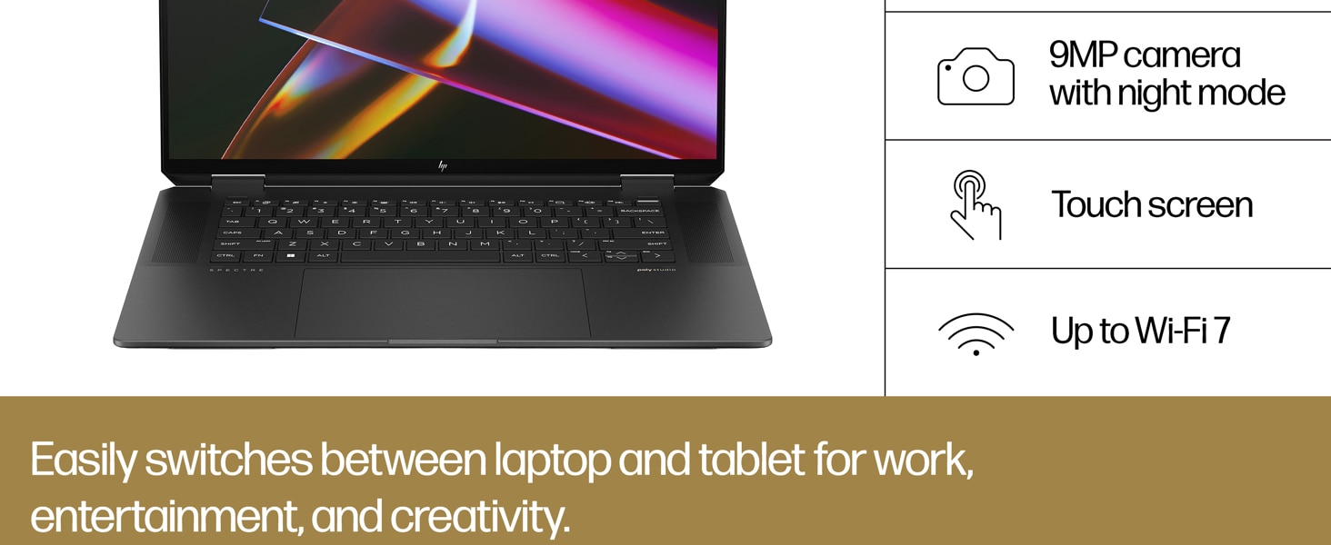 Easily switches between laptop and tablet for work, entertainment, and creativity