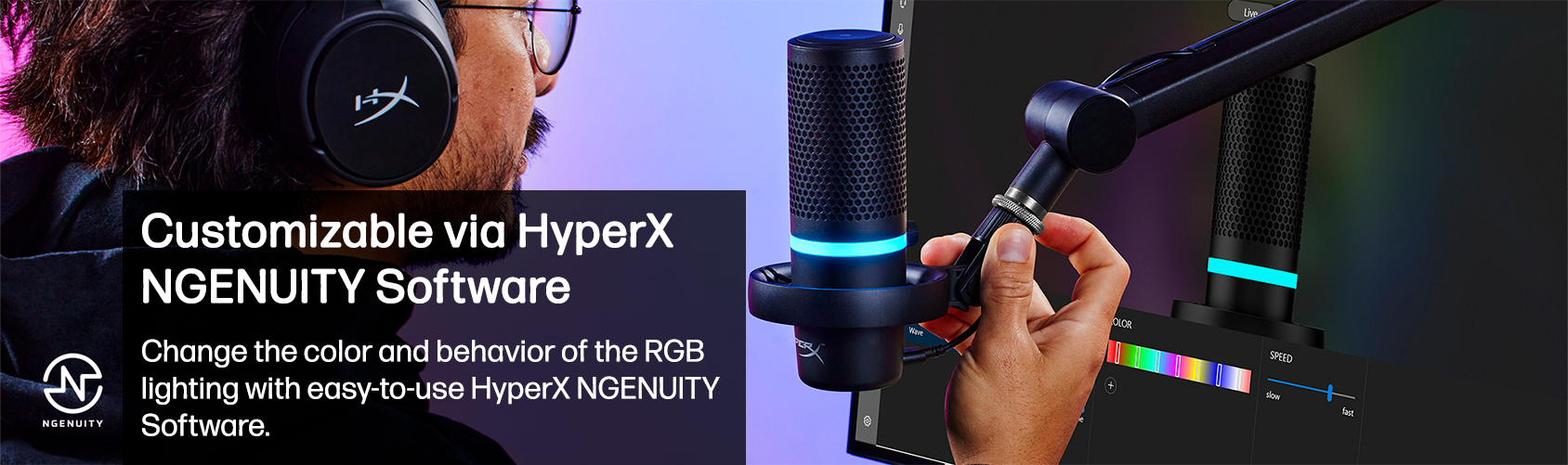 HyperX DuoCast - microphone USB (noir) - Éclairage RGB - HP Store France
