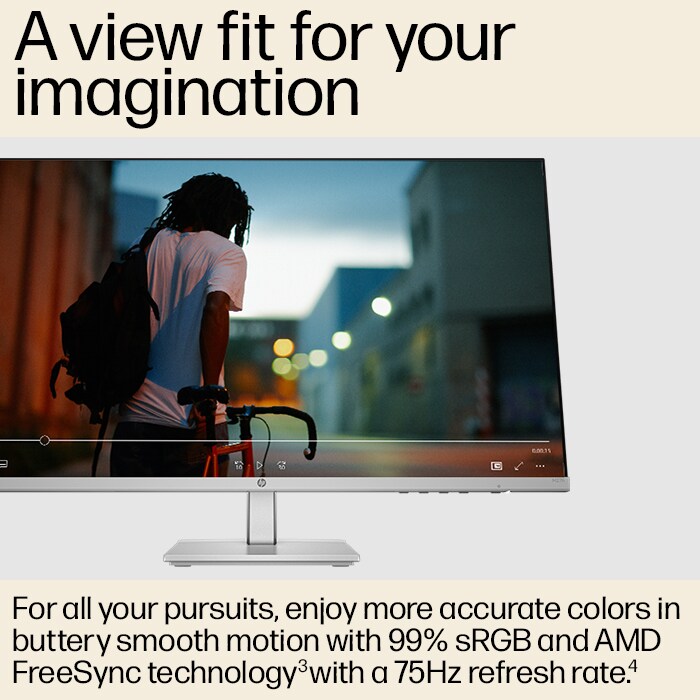 HP Monitor FHD M27h 76D13AA #ABA con base Docztorm, pantalla IPS  antirreflejante de 27 pulgadas Full HD (1920 x 1080), 75 Hz, AMD FreeSync,  2 HDMI